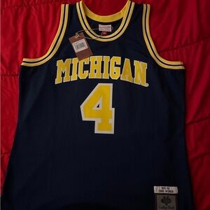 Mitchell & Ness Michigan Navy and Yellow Jersey